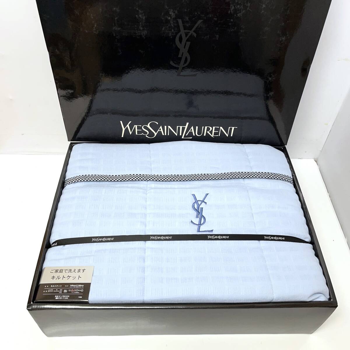 (. дерево )[ не использовался ]YVES SAINT LAURENT/ Yves Saint-Laurent YSL покрывало махровое покрывало 140×190cm хлопок 100% синий серия оттенок голубого futon (o)