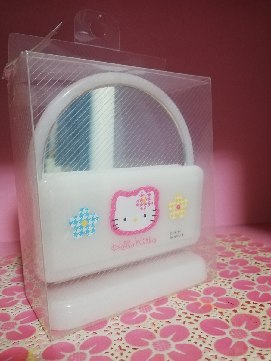 新品未使用　サンリオ ハローキティ　アイメイクミラー　カオハナ　千鳥　鏡　ミラースタンド 1997 レトロ
