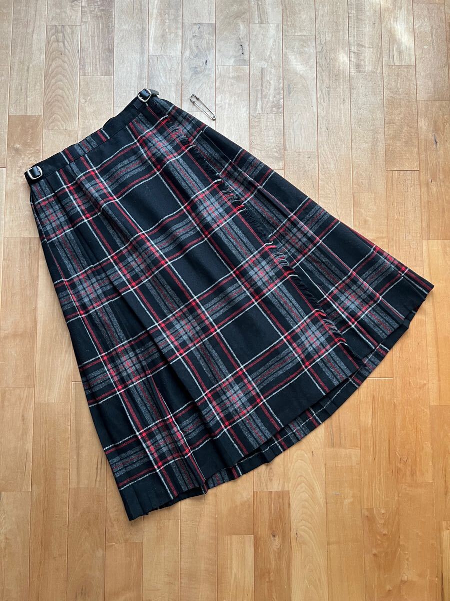 O'NEIL OF DUBLIN オニールオブダブリン キルトラップスカート サイズGB10(38)タータンチェック アイルランド製