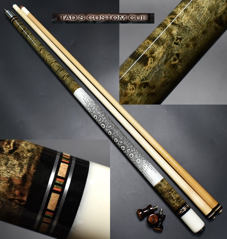 95000円 ◇ Tad Custom Cues バーズアイ黒焼きタッド 400番台 18 95000円 ◇ Tad Custom Cues バーズアイ黒焼きタッド 400番台 18