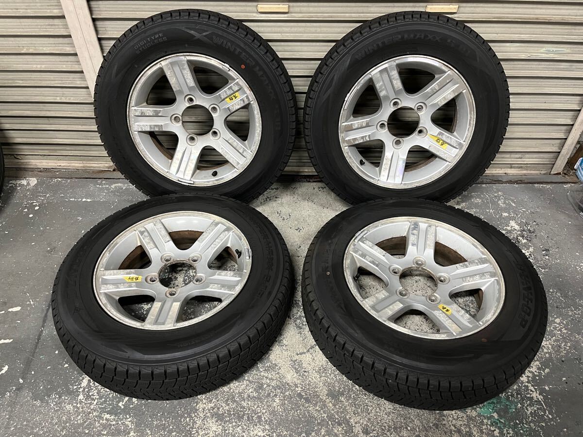 スズキ ジムニー スタッドレスタイヤ DUNLOP WINTERMAXX SJ8 175/80R16 純正アルミホイール 4本セット 2019年製 ７〜8mm程度 jb23