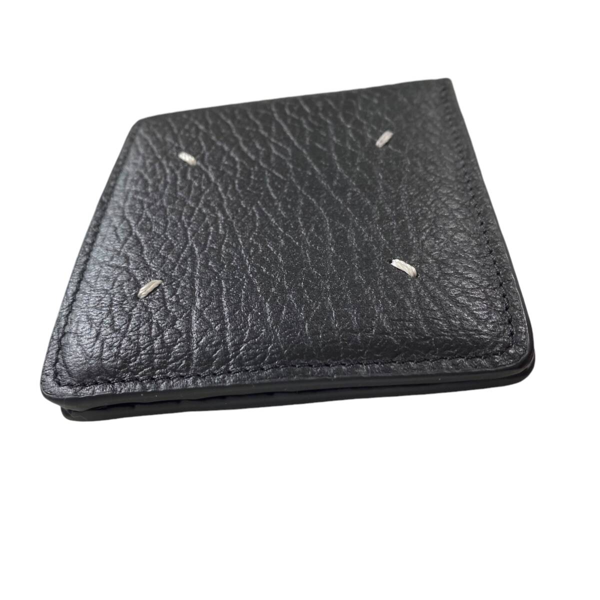 【中古品】Maison Margiela メゾンマルジェラ 2つ折り財(cái)布 ブラック 小銭入れなし メンズ財(cái)布 箱あり L76423RK