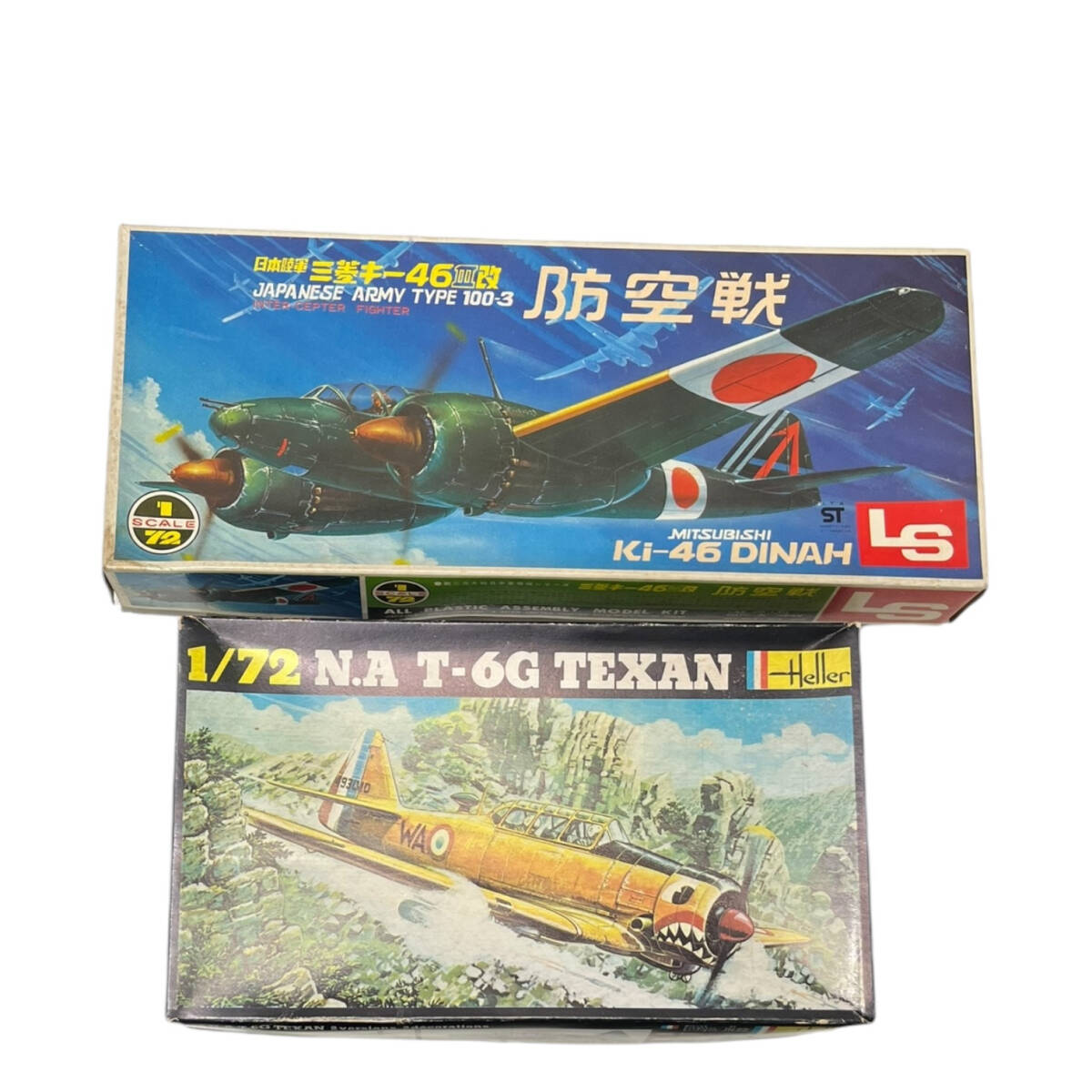 ■中古品■プラモデル 2点まとめ 1/72 防空戦 三菱キー46 Ⅲ改 N.A T-6G TEXAN Heller ZE2248Z