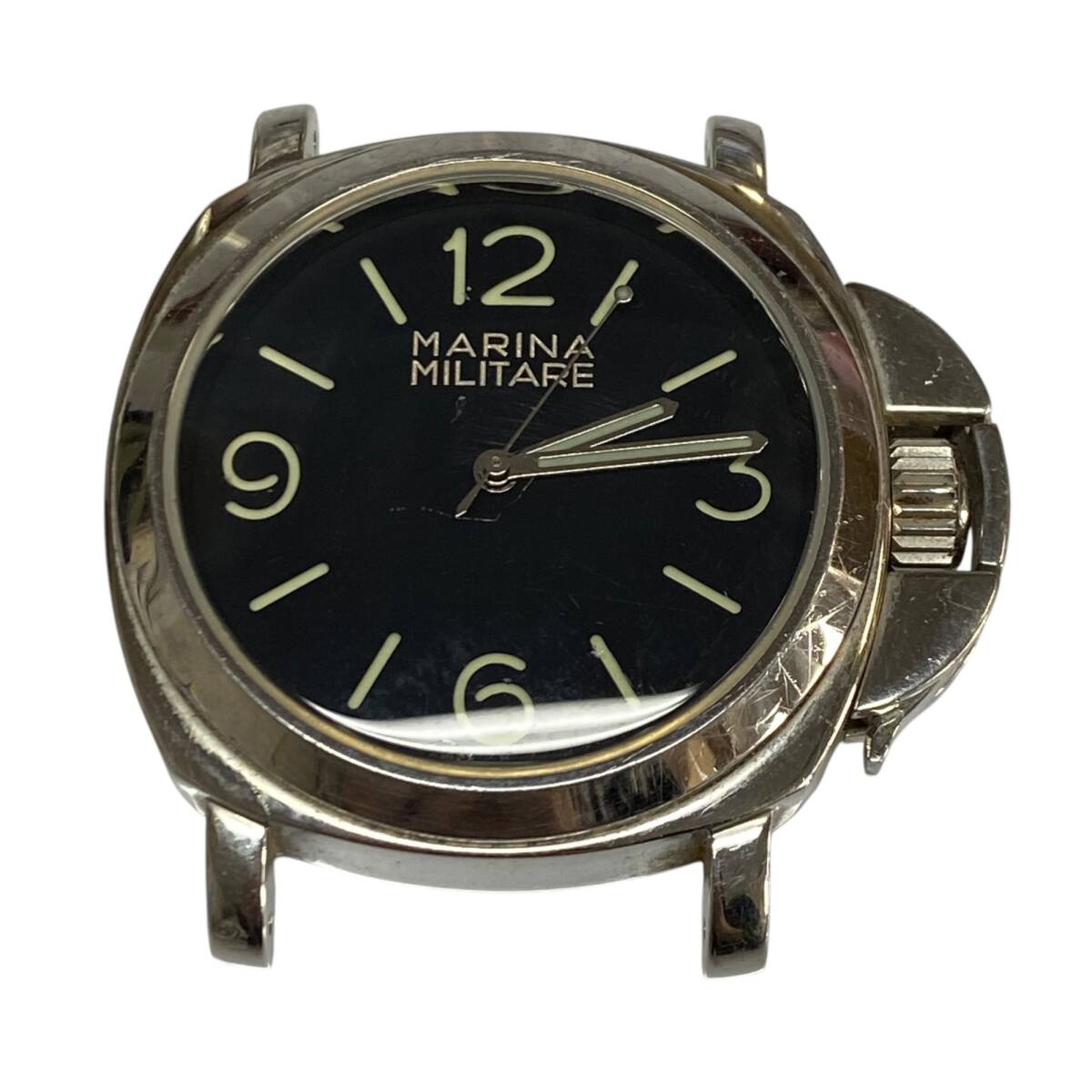 【中古品】MARINA MILITARE マリーナミリターレ 文字盤ブラック ベルトなし 自動巻き メンズ腕時計 箱無し L77378RD