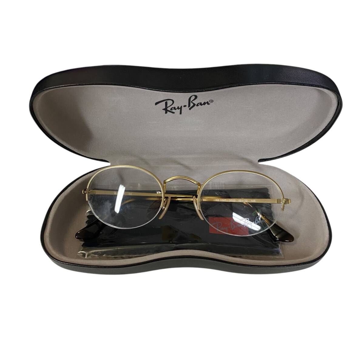 【中古品】Ray-Ban レイバン 眼鏡 メガネ フレーム RB6547 サイズ49□22 145 ゴールドフレーム ケース L77700RD