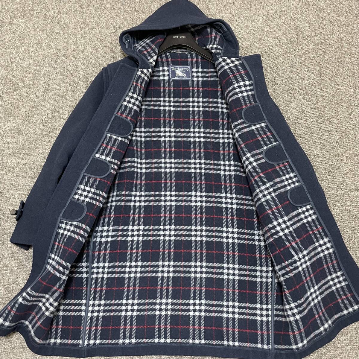 極美品 XLバーバリー スペシャリティ ダッフルコート 紺 ノバチェック 英国製 極美品/XL相当☆バーバリー【圧倒的な高級感】BURBERRYS