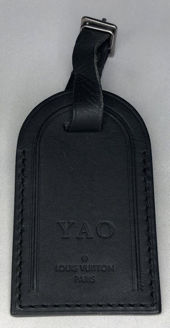B0069　LOUIS VUITTON / ルイヴィトン　ネームタグ　イニシャル入り　ブラック　YAO