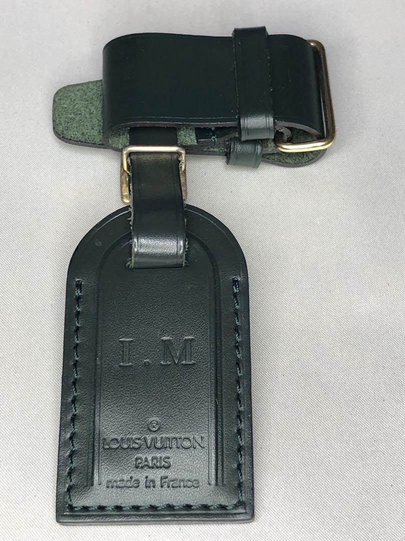 B0122　LOUIS VUITTON / ルイヴィトン　ネームタグ　ポワニエ　グリーン　イニシャル入り