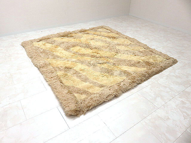 日本製 OKUDAムートン/奥田ムートン オーストラリアムートン使用ラグカーペット　200ｃｍ×200ｃｍ　絨毯/マット/敷物/ラグ