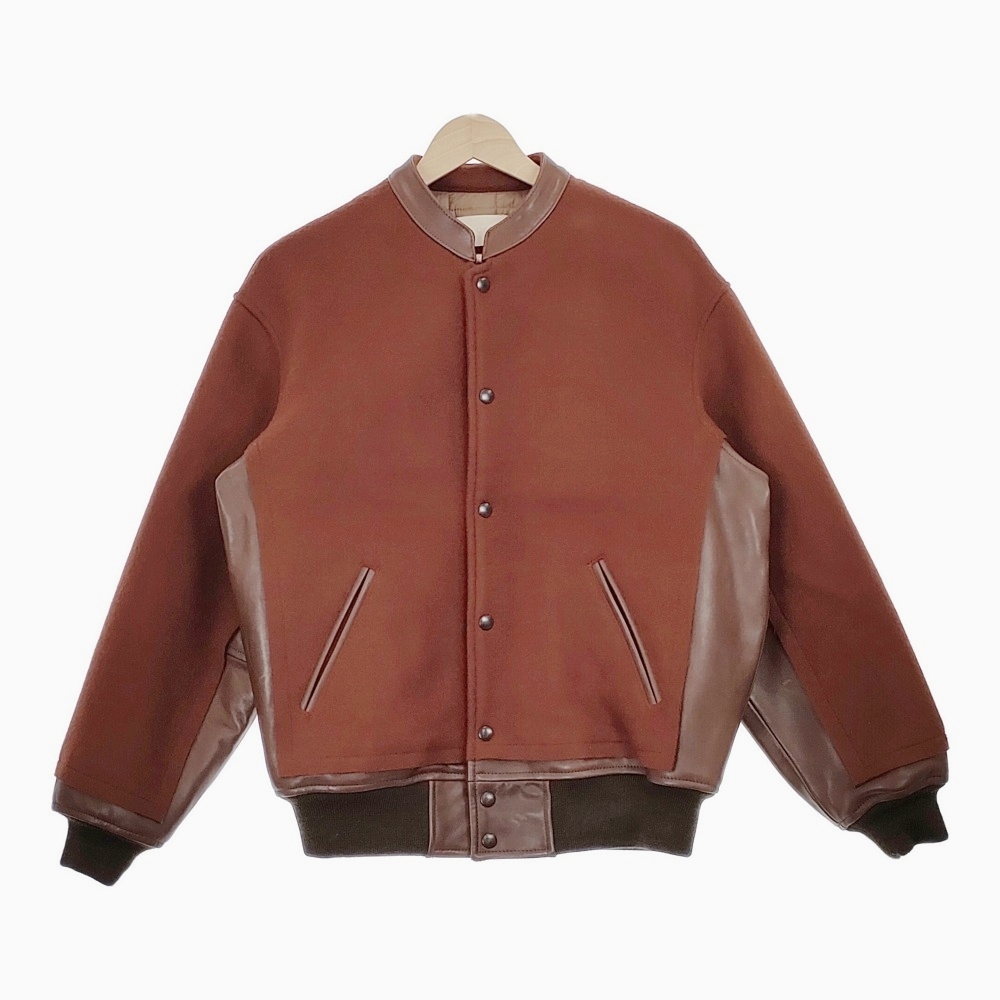 YOKE BROKEN AWARD JACKET YK23FW0543B サイズ1 定価94600円 ジャケット ブルゾン スタジャン 23AW ブラウン ヨーク 4-1116A F98173