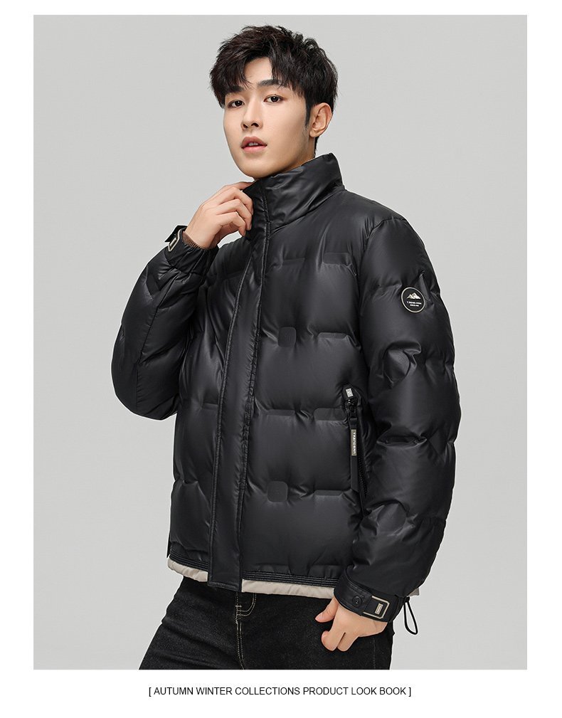  men's velcro down jacket * soft heat insulation . manner light weight Duck down 80% snowsuit men's gentleman going to school commuting SIZE:M fz14