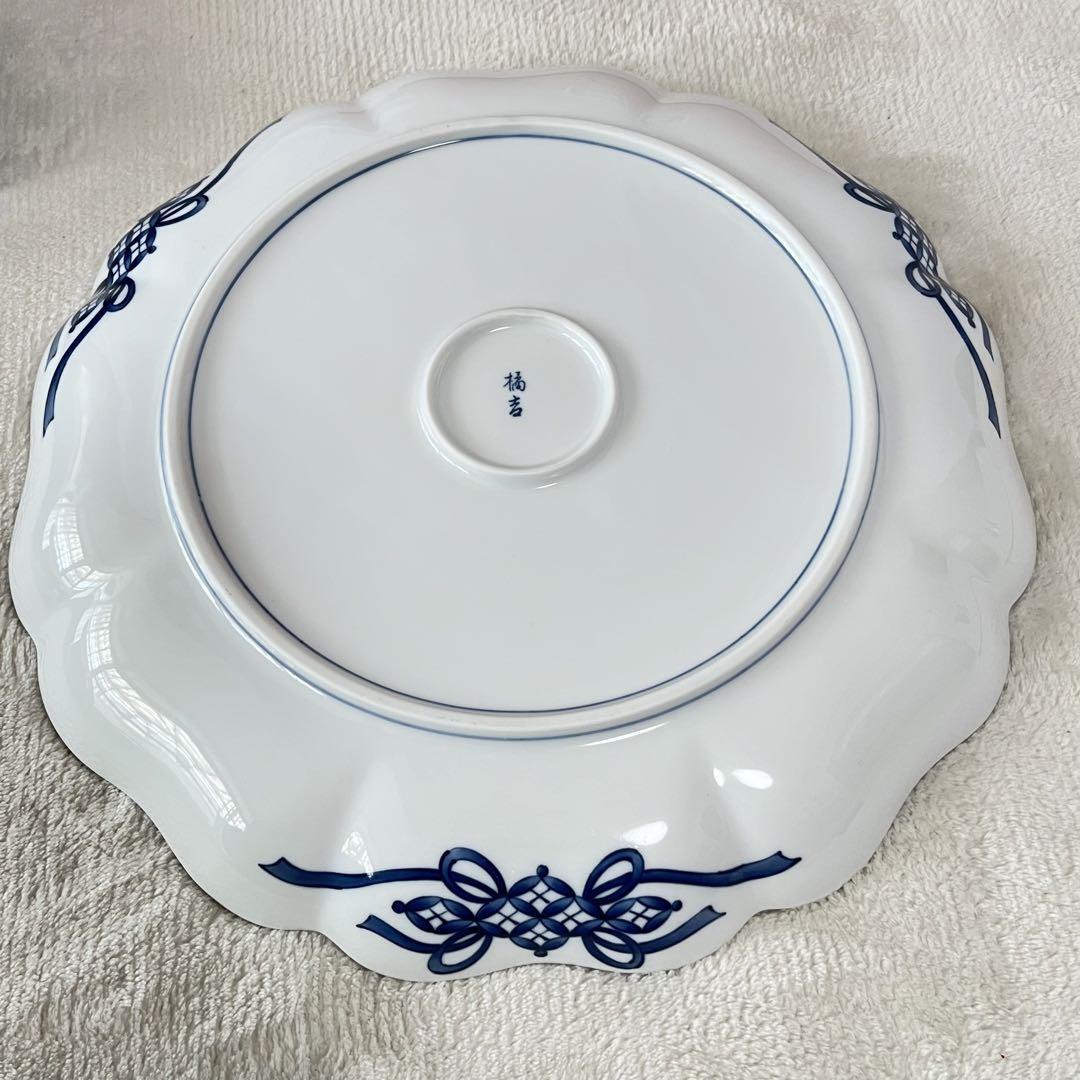 未使用 たち吉 橘吉 大皿 捻祥瑞 31cm 輪花 金縁 和食器 金縁 未使用 たち吉 橘吉 大皿 捻祥瑞 31cm 輪花 金縁 和食器 金縁
