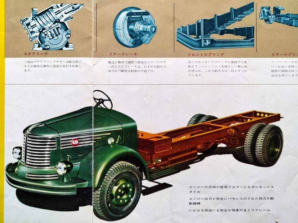 UD дизель грузовик T80 Showa 32 год подлинная вещь каталог!! * капот грузовик Nissan дизель старый машина каталог UD DIESEL TRUCKS model T80
