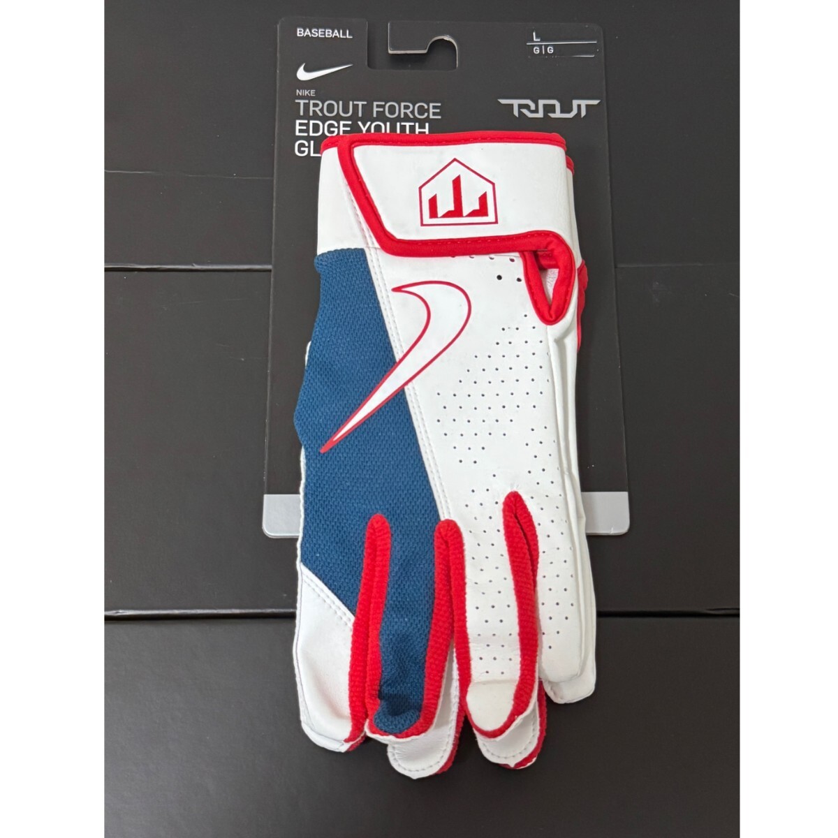 NIKE Trout Force Edge 白 赤 青 YLサイズ バッティンググローブ NIKE Trout Force Edge 白 赤 青 YLサイズ バッティンググローブ