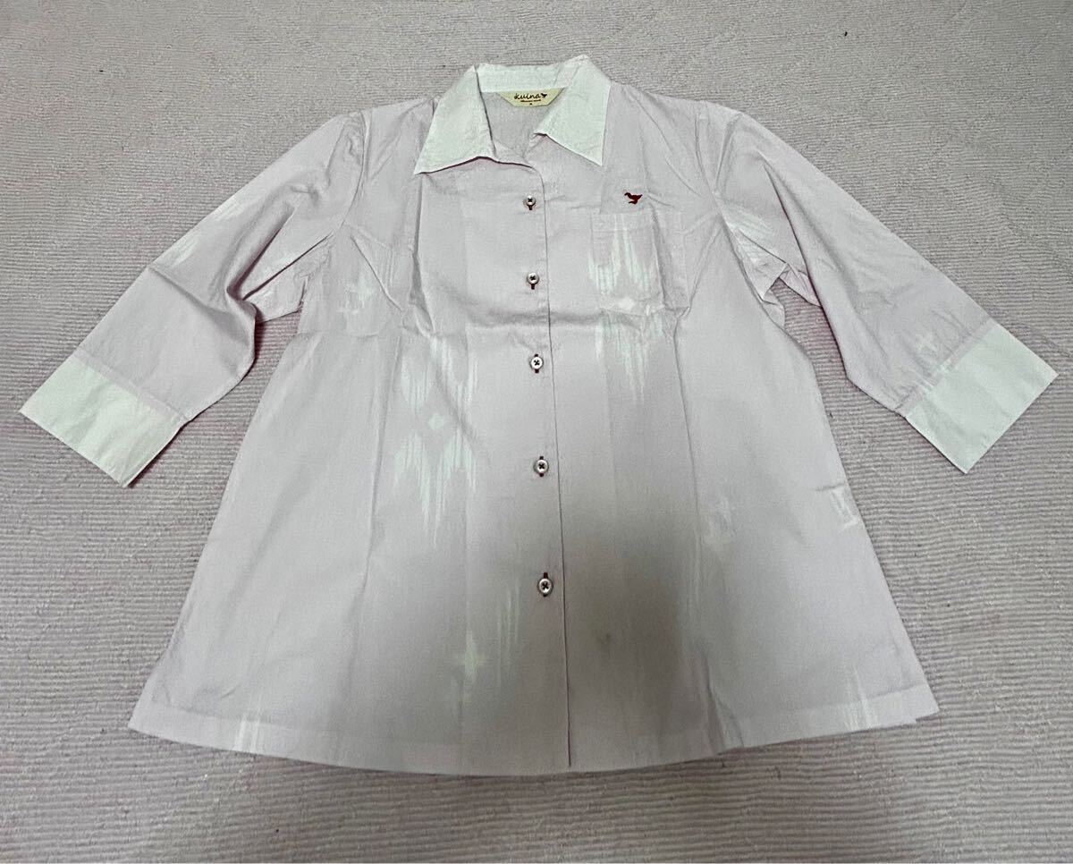 YH-1924 かりゆしウェア　レディース 3L クイナ　kuina アロハシャツ 長袖シャツ　沖縄　薄ピンク