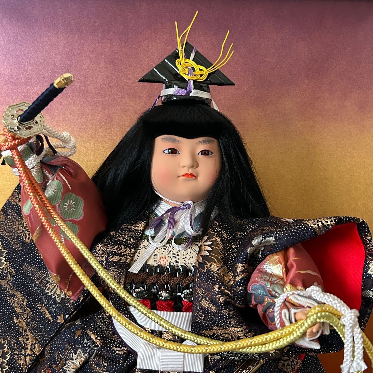 【五月人形】人形の秀月?武者人形?節(jié)句祝い?秀月云海?ガラスケース&専用箱付き?10號(hào)サイズ