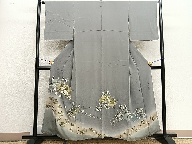 平和屋着物■豪華色留袖　作家物　刺繍　地紙枝花文　暈し染め　金彩　逸品　BAAK6982xi
