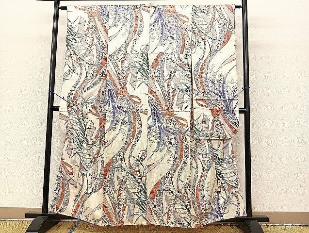 平和屋着物■豪華振袖　手描き　束ね熨斗草花文　金彩　逸品　BAAK6457pk