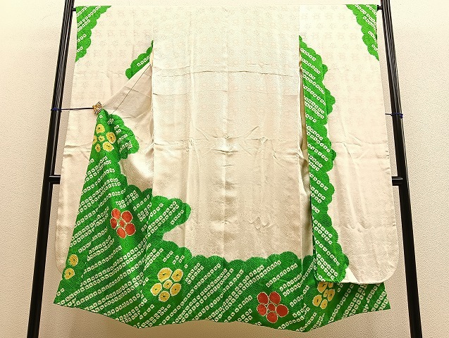 平和屋着物■豪華振袖　絞り　雲取り舞梅文　正絹　逸品　BAAK7836ow