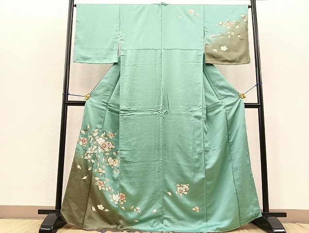 平和屋着物■訪問着　枝椿　暈し染め　金彩　逸品　BAAK8348hv