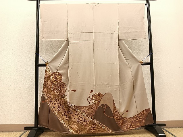 平和屋着物■豪華色留袖　駒刺繍　鏡裏花鳥文　まるやま扱い　逸品　BAAK9261yc