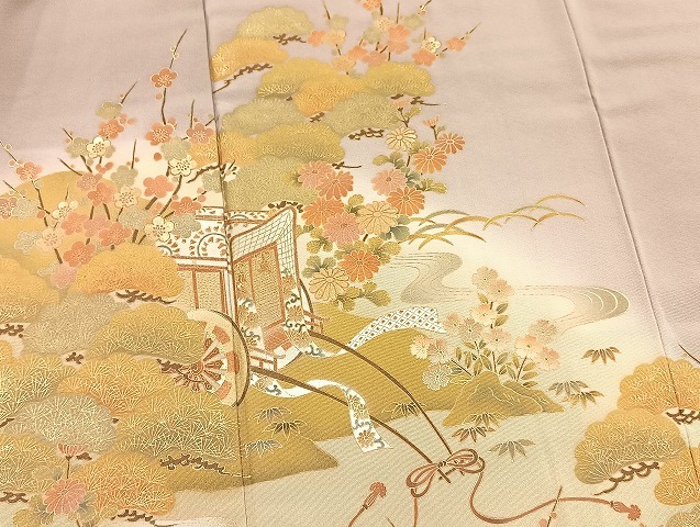 平和屋着物■豪華色留袖　松竹梅　流水御所車花文　暈し染め　金彩　逸品　BAAK3140fc