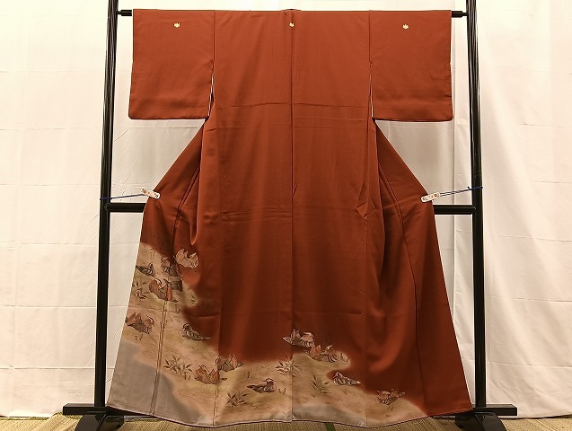 平和屋着物■豪華色留袖　鴛鴦青海波文　暈し染め　金銀彩　正絹　逸品　BAAL9793hz