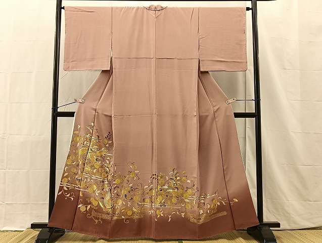平和屋着物■豪華色留袖　鳳凰舞蝶花唐草文　暈し染め　金銀彩　正絹　逸品　BAAL9768hz