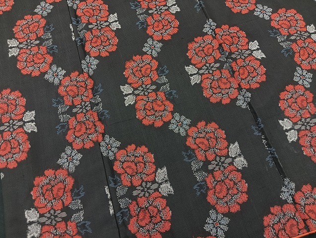 平和屋着物■本場村山大島紬　流水花文　正絹　逸品　BAAL8032ev