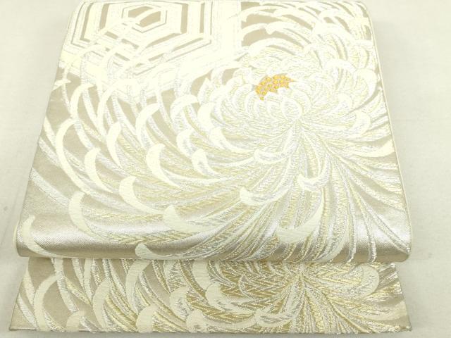 平和屋着物◎六通柄袋帯　亀甲柄　乱菊　金銀糸　逸品　DAAJ4678tw