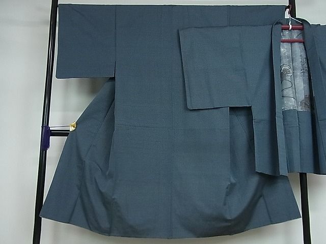 平和屋着物■男性　お召　アンサンブル　80亀甲　三松扱い　逸品　yc5696