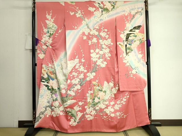 平和屋着物■豪華振袖　孔雀花文　暈し染め　金彩　逸品　DAAJ3623jm
