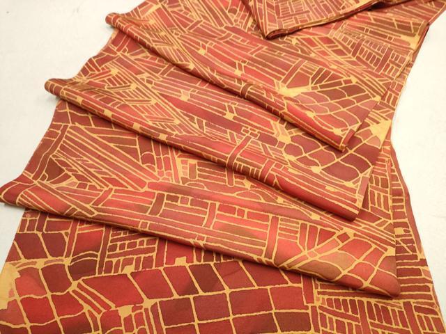 平和屋着物●羽織・コート　反物　羽尺　家屋文　絹ばら　逸品　未使用　DAAI9284zzz