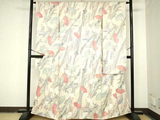 平和屋着物■豪華振袖　扇草花文　銀彩　逸品　DAAH6849sf