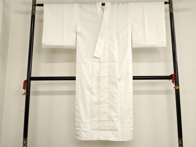 平和屋着物■長襦袢　無双仕立て　狢菊地紋　白色　正絹　逸品　AAAM2386Aja