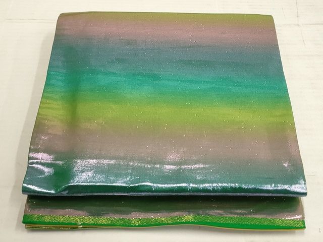 平和屋着物◎西陣　両面全通柄袋帯　霞文　正絹　逸品　AAAL1567Amf