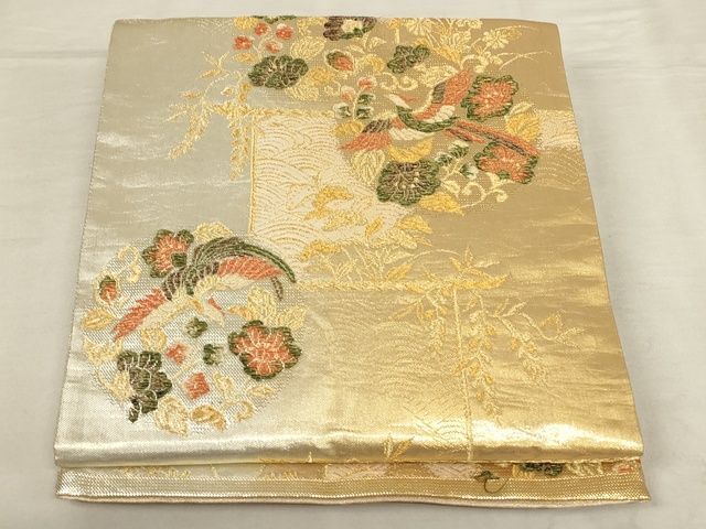 平和屋着物◎佐賀錦 六通柄袋帯 鳳凰花文 金糸 正絹 逸品 平和屋着物◎佐賀錦 六通柄袋帯 鳳凰花文 金糸 正絹 逸品