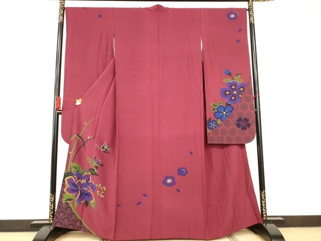 平和屋着物■豪華振袖　花蝶文　金彩　正絹　逸品　AAAJ9334Abr