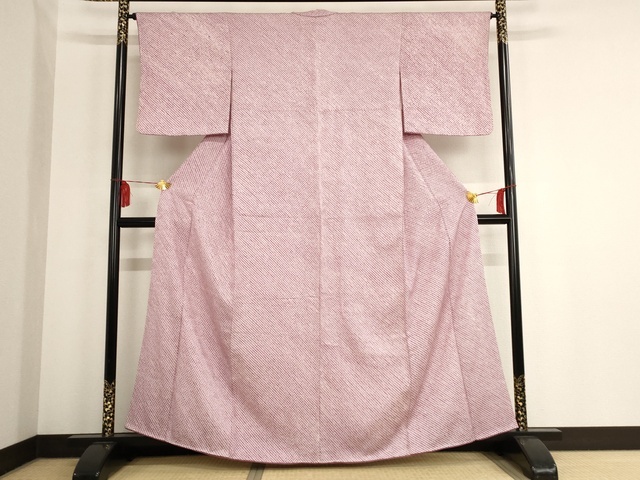 平和屋着物■大変加工の良い総絞り小紋　正絹　逸品　未使用　AAAM1582Agk