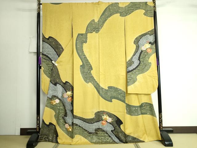 平和屋着物●豪華振袖　作家物　駒刺繍　絞り　舞花文　金彩　やまと誂製　逸品　DAAJ1380ic