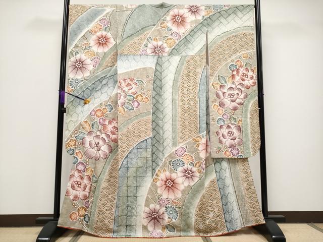 平和屋本店■極上　名門　藤娘きぬたや・総絞り　振袖　吉祥枝花文　逸品　CYAA0879s5