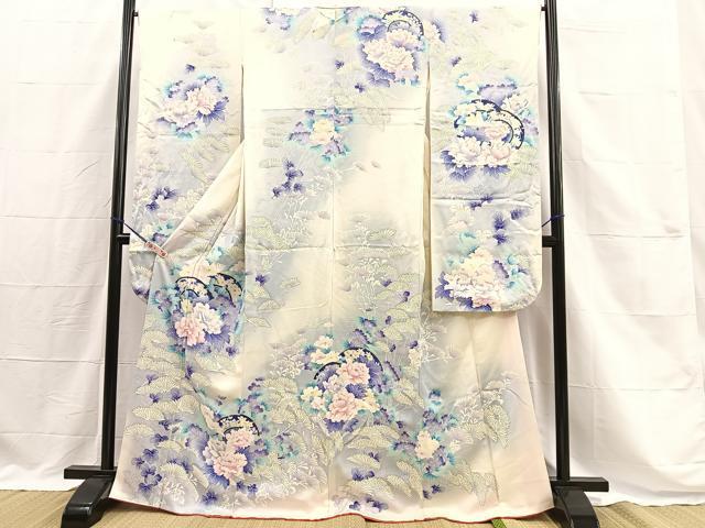 平和屋着物■豪華振袖　吉祥菊花文　暈し染め　銀彩　逸品　BAAL0318pk