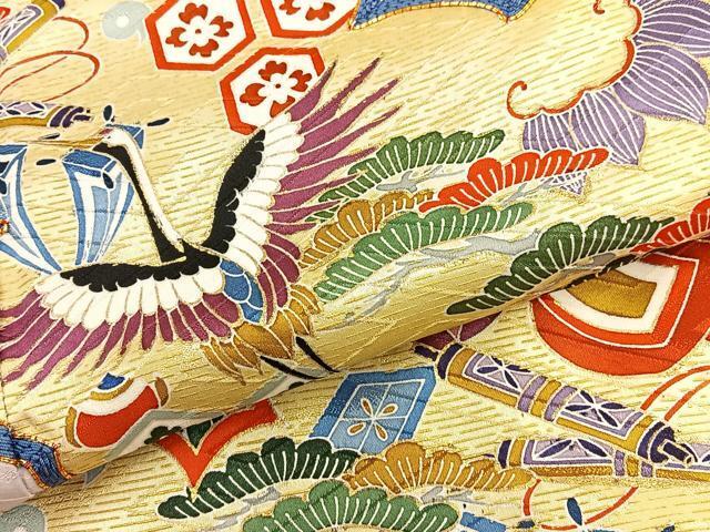 平和屋着物□豪華振袖 駒刺繍 飛鶴花宝尽くし 金彩 逸品 BAAL0368pk