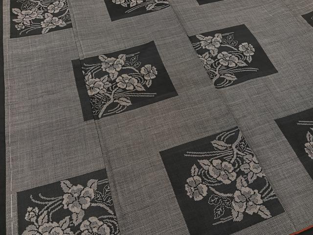 平和屋着物■本場大島紬　9マルキ　色紙枝花文　逸品　未使用　BAAK7594gt