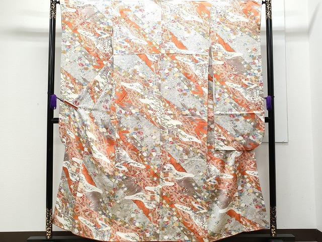 平和屋着物■豪華振袖　御所車花文　金彩　三越扱い　逸品　CAAI2880fb