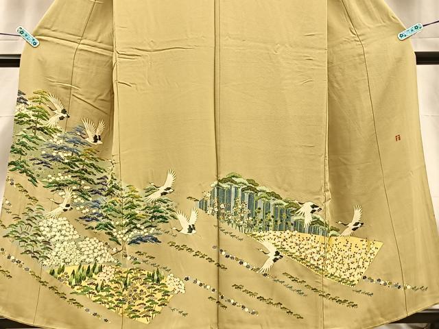 平和屋着物■豪華色留袖　作家物　飛鶴樹林文　暈し染め　金彩　正絹　逸品　BAAI8917cw