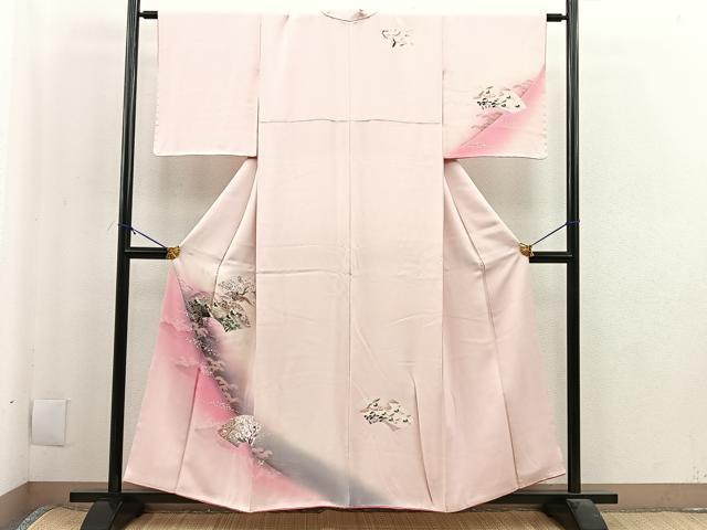 平和屋着物■豪華色留袖　寿光織　樹林風景文　暈し染め　金糸　正絹　逸品　BAAL3937pm