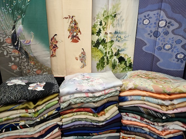 平和屋本店■1円 訪問着 まとめて 50点 孔雀 人物 風景 辻が花 花柄 友禅 手描き 駒刺繍 絞り 金銀彩 など 未使用品あり 全て正絹 hi2499