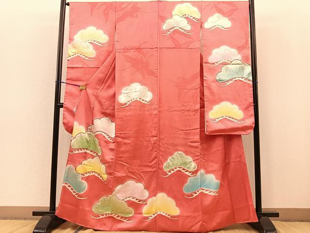 平和屋着物■豪華振袖　駒刺繍　笠松　暈し染め　金彩　正絹　逸品　BAAK2263gt