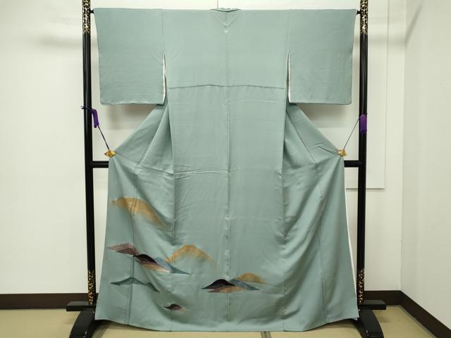 平和屋着物■豪華色留袖　刺繍　遠山文　金彩　正絹　逸品　CAAI4690in